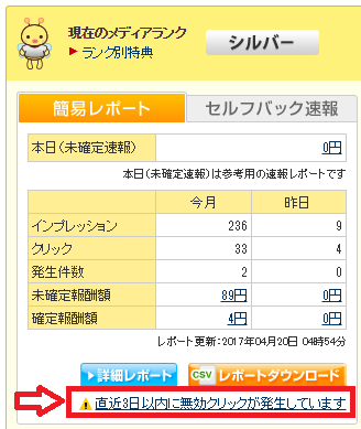 A8ネットの期限切れリンクを教えてくれる「無効クリック」ツール