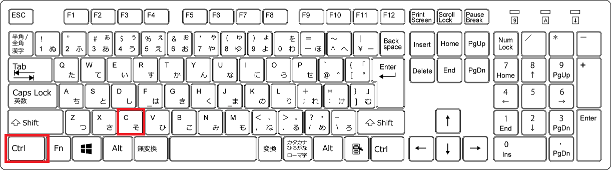 ショートカットキー一覧