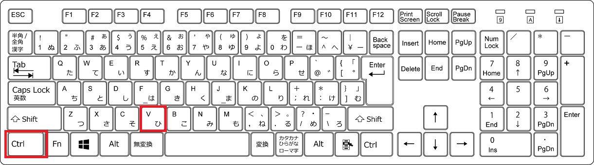 ショートカットキー一覧