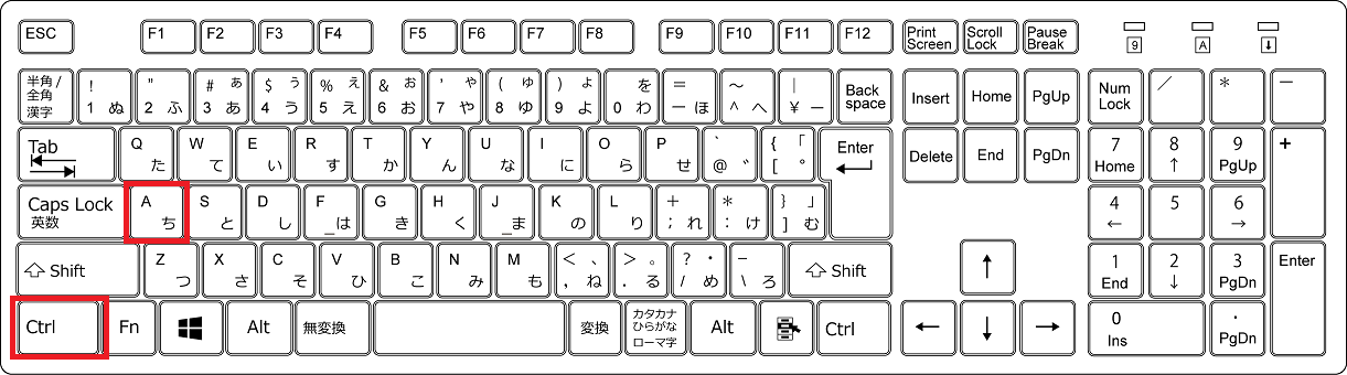 ショートカットキー一覧