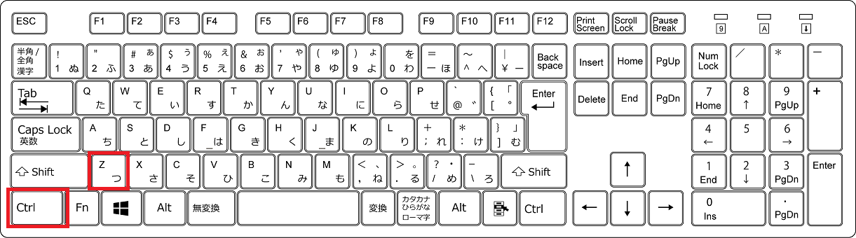 ショートカットキー一覧