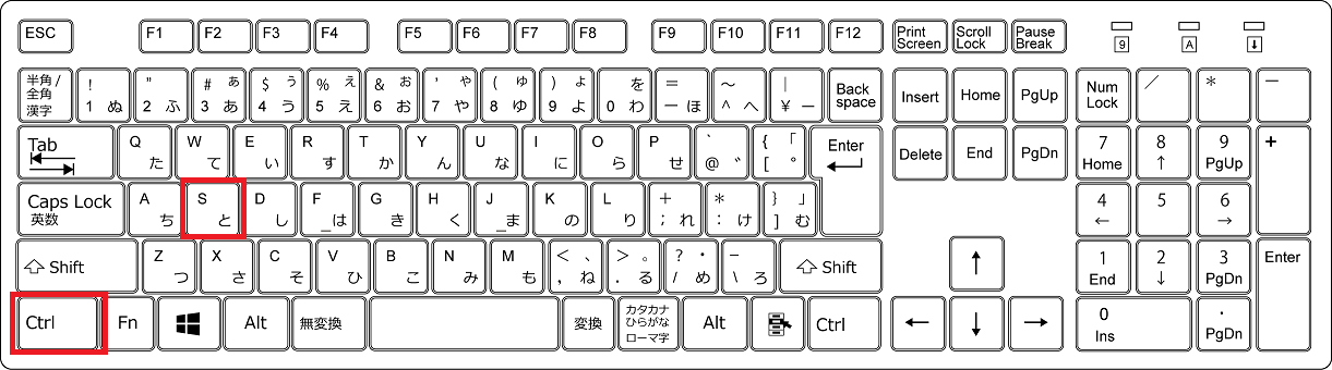 ショートカットキー一覧