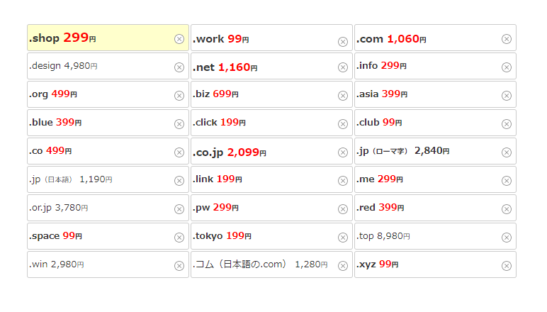新規ドメインの取得にかかる費用