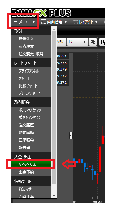 DMM FXのクイック入金