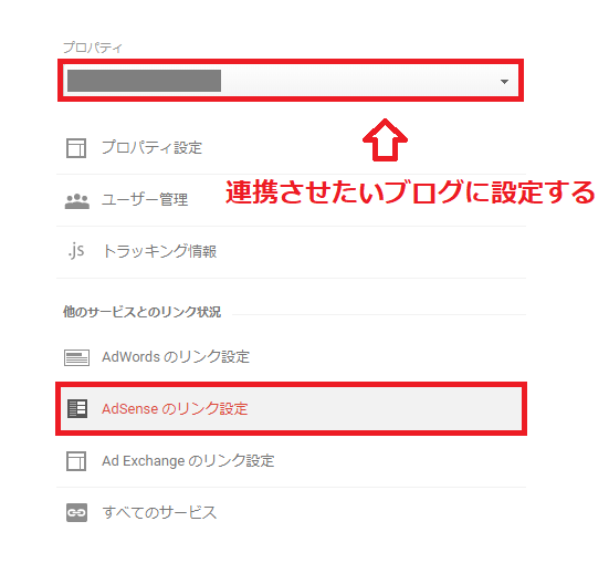 AdSenseのリンク設定
