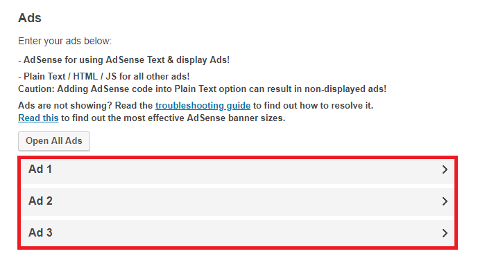 WP QUADSのADS